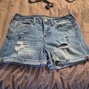 SO Light Blue Distressed Jean Shorts